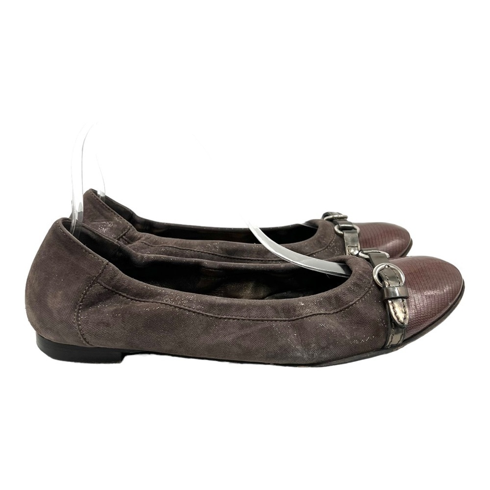 AGL Attilio Giusti Leombruni Brown Leather Cap Toe Flats Women’s 38
